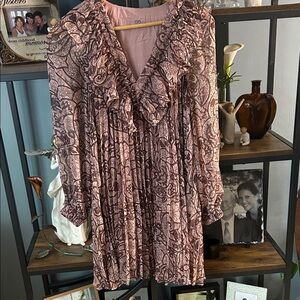 Anthropologie Pink Patterned Blouse